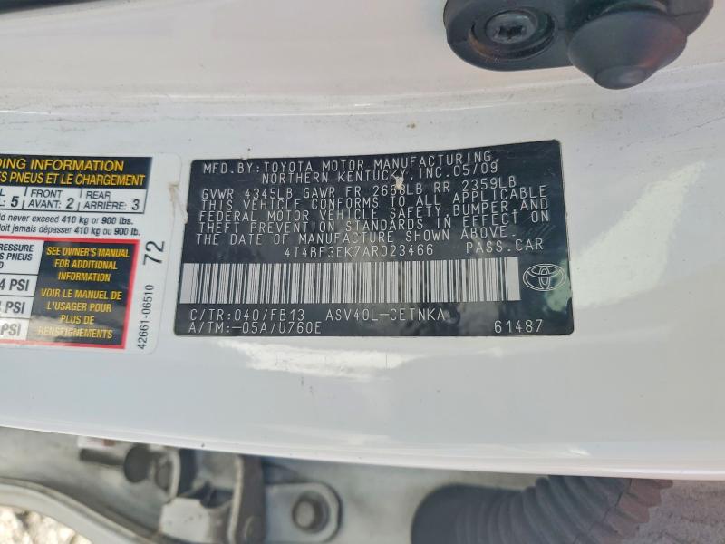 Продаж на аукціоні авто 2010 Toyota Camry, vin: 4T4BF3EK7AR023466, номер лоту: 58329086