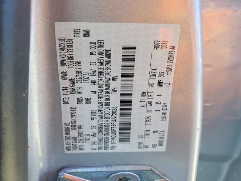 Продажа на аукционе авто 2015 Ford Escape, vin: 1FMCU0F73FUA72023, номер лота: 57155486