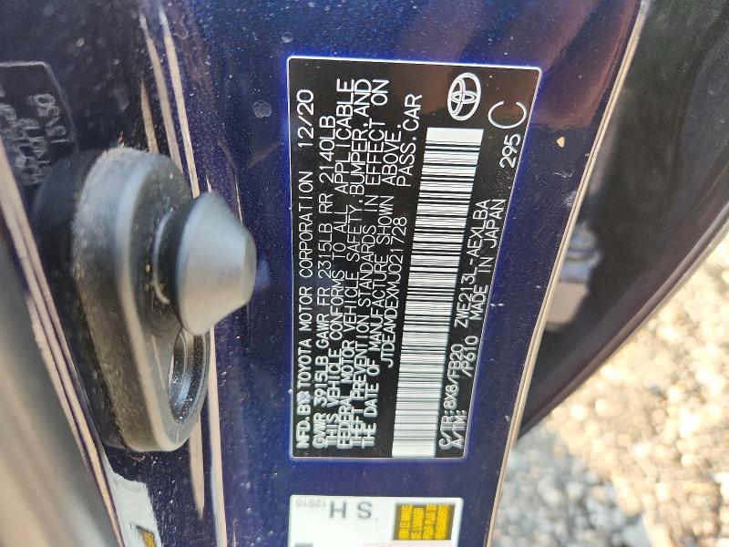 Aukcja sprzedaży 2021 Toyota Corolla, vin: JTDEAMDEXMJ021728, numer aukcji: 56862786