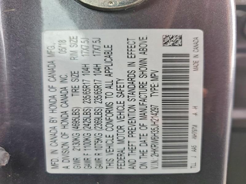 Aukcja sprzedaży 2018 Honda Cr-v, vin: 2HKRW6H35JH214297, numer aukcji: 55376616