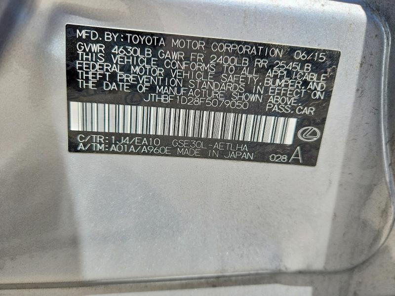 Продаж на аукціоні авто 2015 Lexus Is, vin: JTHBF1D28F5079050, номер лоту: 55516806