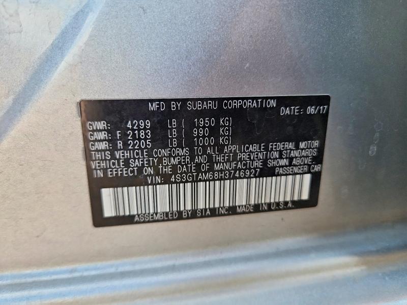 Продаж на аукціоні авто 2017 Subaru Impreza, vin: 4S3GTAM68H3746927, номер лоту: 58484686