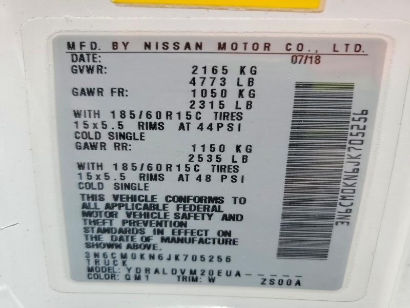 2018 Nissan Nv200 მანქანა იყიდება აუქციონზე, vin: 3N6CM0KN6JK705256, აუქციონის ნომერი: 58302256