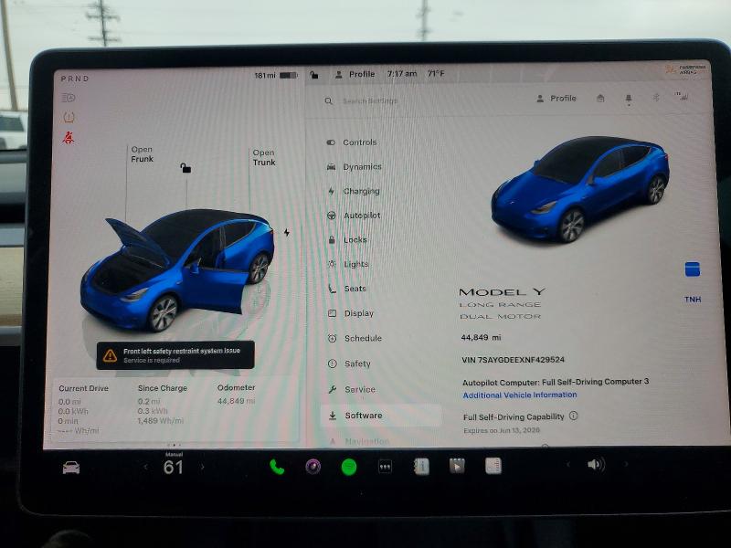 57336036 :رقم المزاد ، 7SAYGDEEXNF429524 vin ، 2022 Tesla Model Y مزاد بيع