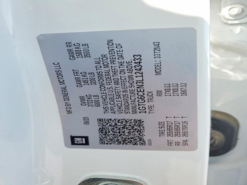 57706556 :رقم المزاد ، 1GTG6CEN3L1243433 vin ، 2020 Gmc Canyon مزاد بيع