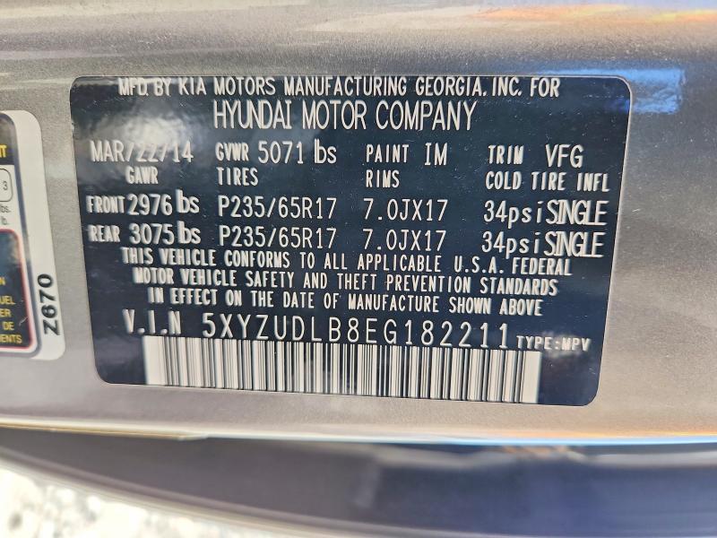 Продажа на аукционе авто 2014 Hyundai Santa Fe Sport, vin: 5XYZUDLB8EG182211, номер лота: 59295906