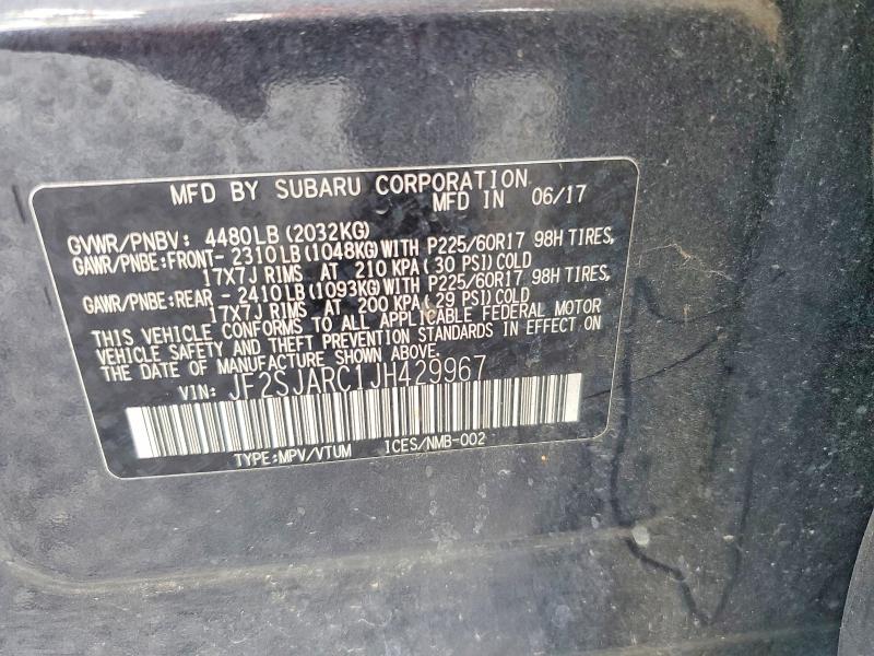 Продажа на аукционе авто 2018 Subaru Forester, vin: JF2SJARC1JH429967, номер лота: 55349656