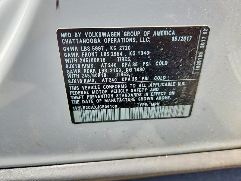 Продаж на аукціоні авто 2018 Volkswagen Atlas, vin: 1V2LR2CAXJC506100, номер лоту: 57210686