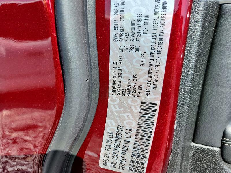 2022 Jeep Grand Cherokee მანქანა იყიდება აუქციონზე, vin: 1C4RJKBG0N8552472, აუქციონის ნომერი: 59094106