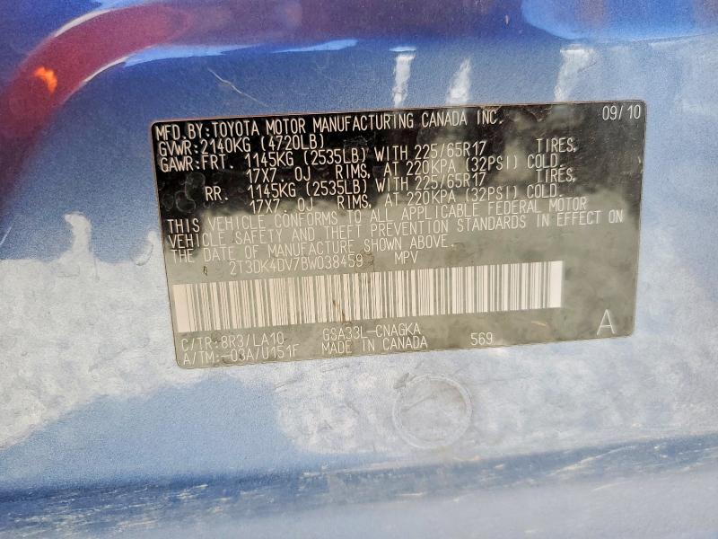 Aukcja sprzedaży 2011 Toyota Rav4, vin: 2T3DK4DV7BW038459, numer aukcji: 58569206