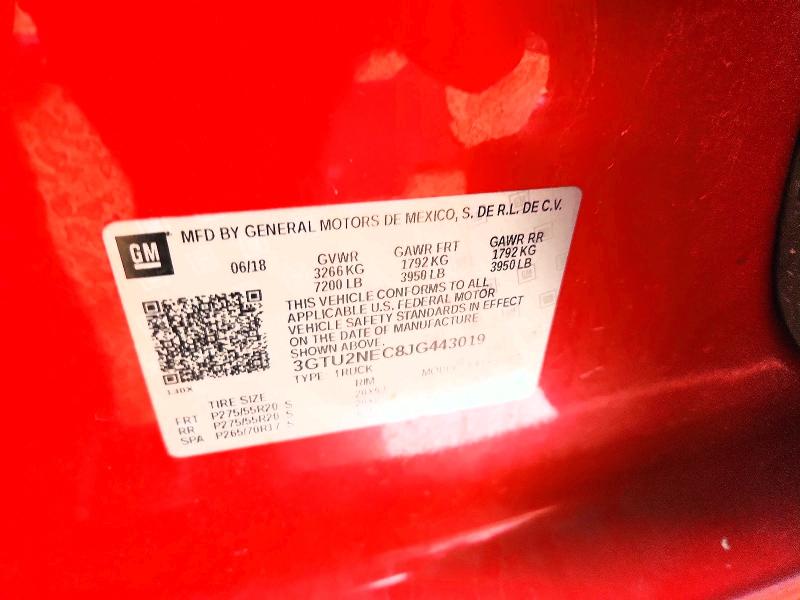 58398106 :رقم المزاد ، 3GTU2NEC8JG443019 vin ، 2018 Gmc Sierra مزاد بيع
