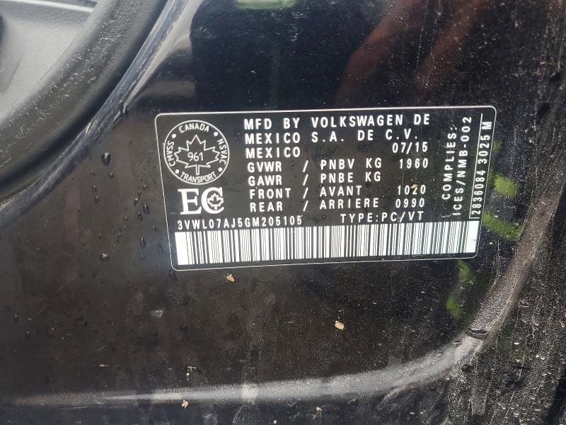 58034496 :رقم المزاد ، 3VWL07AJ5GM205105 vin ، 2016 Volkswagen Jetta مزاد بيع