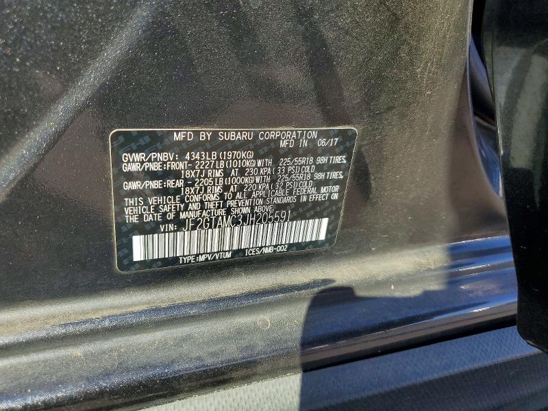 2018 Subaru Crosstrek მანქანა იყიდება აუქციონზე, vin: JF2GTAMC3JH205591, აუქციონის ნომერი: 56986076