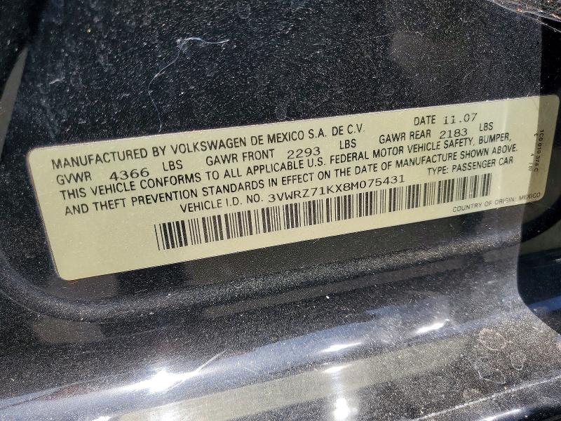 Продаж на аукціоні авто 2008 Volkswagen Jetta, vin: 3VWRZ71KX8M075431, номер лоту: 55904246