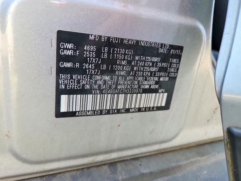 Продаж на аукціоні авто 2017 Subaru Outback, vin: 4S4BSAFC7H3339970, номер лоту: 55947176