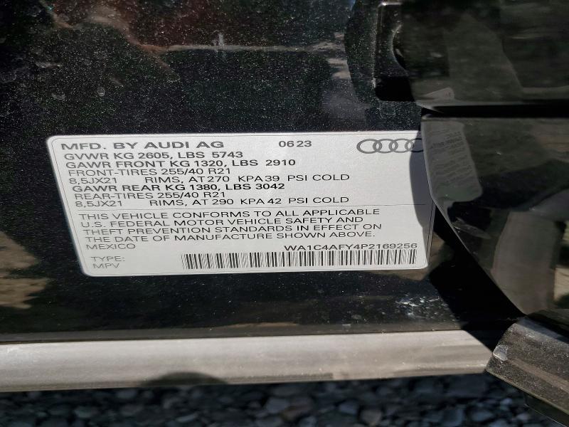 Aukcja sprzedaży 2023 Audi Sq5, vin: WA1C4AFY4P2169256, numer aukcji: 57356976