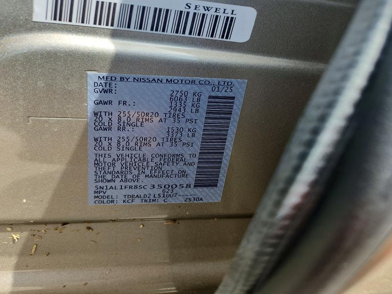85610215 :رقم المزاد ، 5N1AL1FR8SC350058 vin ، 2025 Infiniti Qx60 مزاد بيع