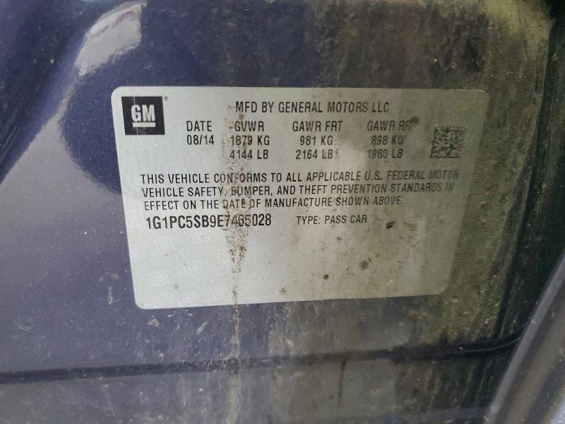 2014 Chevrolet Cruze მანქანა იყიდება აუქციონზე, vin: 1G1PC5SB9E7465028, აუქციონის ნომერი: 57652076