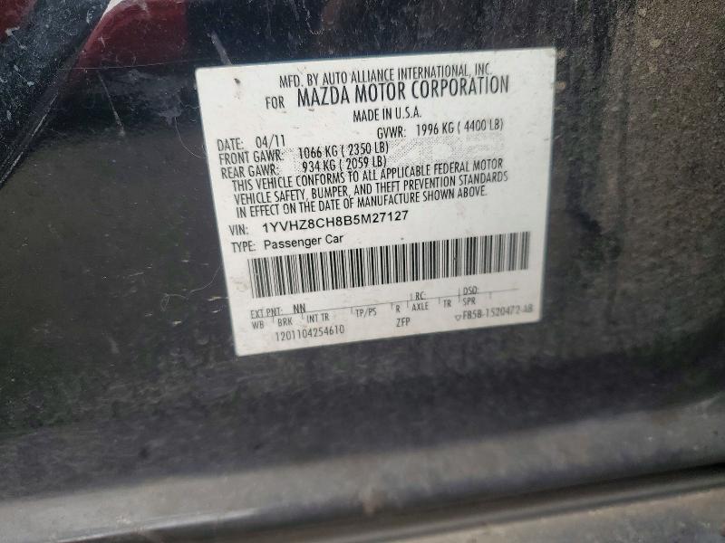 Aukcja sprzedaży 2011 Mazda 6, vin: 1YVHZ8CH8B5M27127, numer aukcji: 58988156