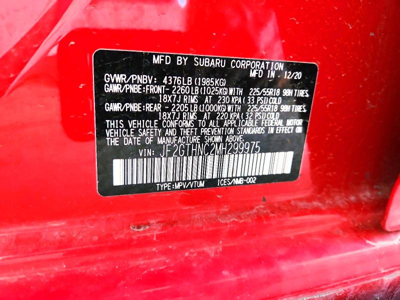 Продажа на аукционе авто 2021 Subaru Crosstrek, vin: JF2GTHNC2MH299975, номер лота: 58238466