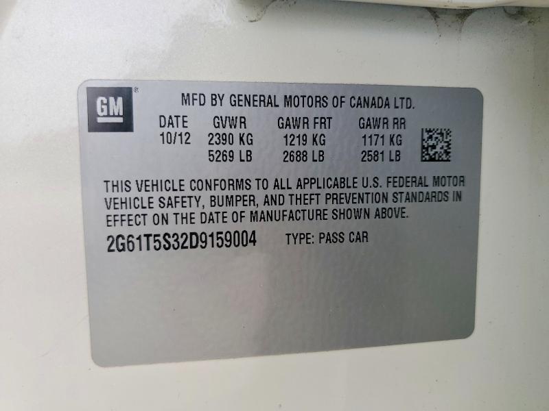 55699096 :رقم المزاد ، 2G61T5S32D9159004 vin ، 2013 Cadillac Xts مزاد بيع