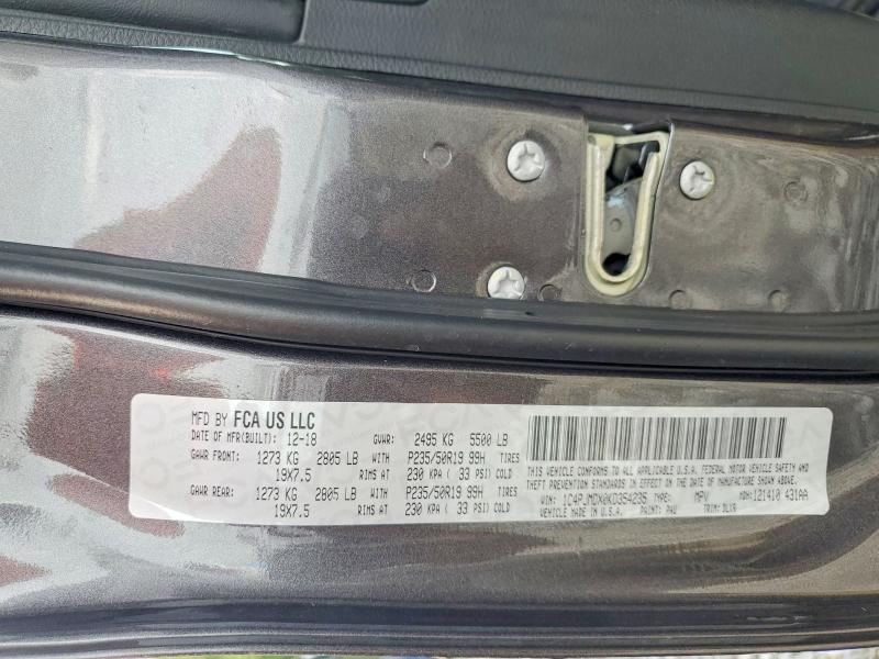 Aukcja sprzedaży 2019 Jeep Cherokee, vin: 1C4PJMDX0KD354235, numer aukcji: 55920056