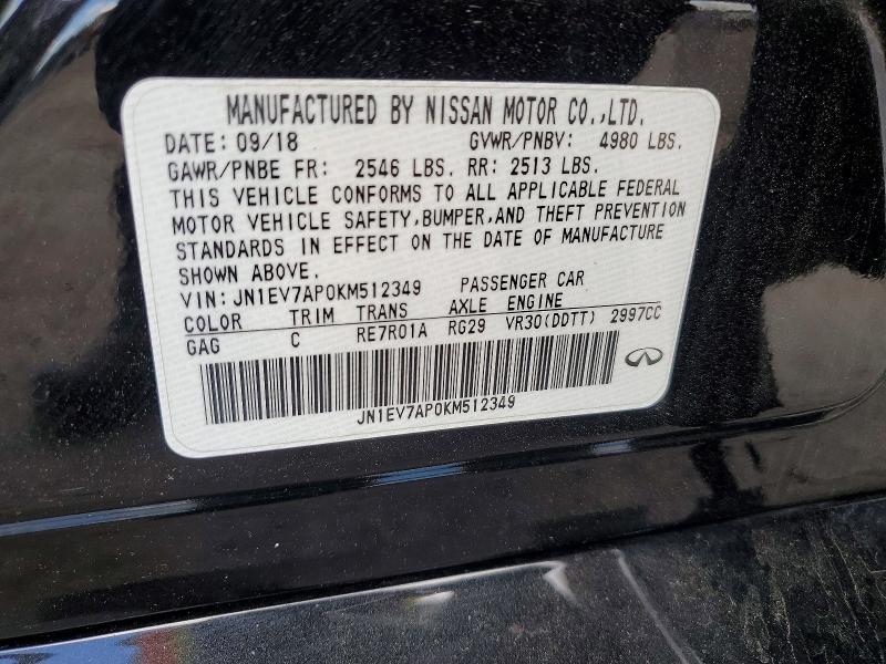 Продаж на аукціоні авто 2019 Infiniti Q50, vin: JN1EV7AP0KM512349, номер лоту: 56962216