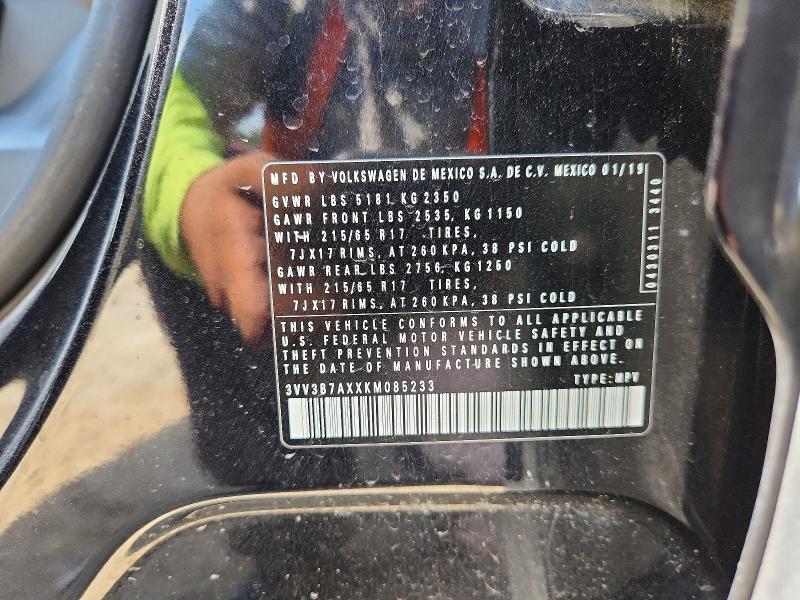 Aukcja sprzedaży 2019 Volkswagen Tiguan, vin: 3VV3B7AXXKM085233, numer aukcji: 57866386