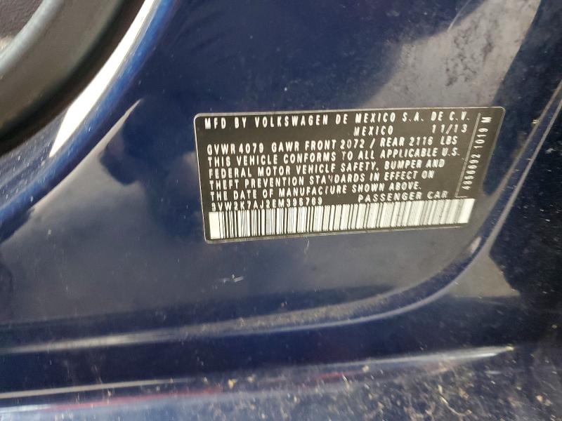 Aukcja sprzedaży 2014 Volkswagen Jetta, vin: 3VW2K7AJ2EM395769, numer aukcji: 57741256