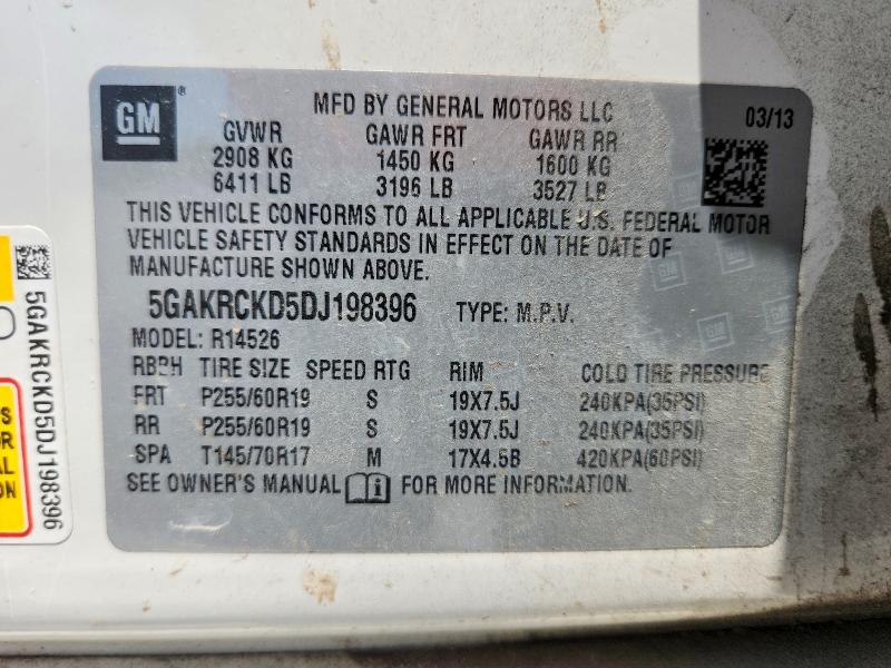 Продажа на аукционе авто 2013 Buick Enclave, vin: 5GAKRCKD5DJ198396, номер лота: 57142706