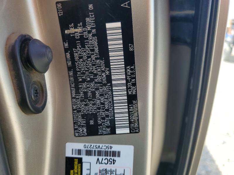Продажа на аукционе авто 2006 Toyota Sienna, vin: 5TDZA22C36S587274, номер лота: 56406726