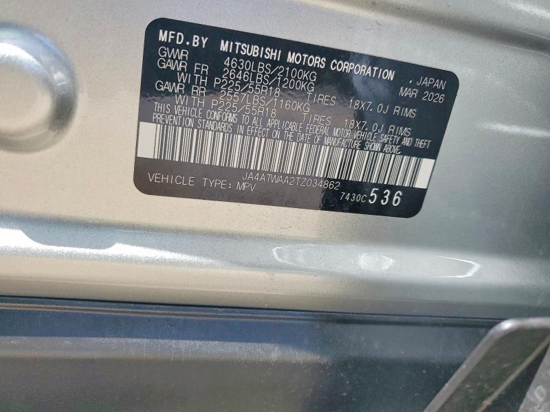 Продажа на аукционе авто 2026 Mitsubishi Eclipse Cross, vin: JA4ATWAA2TZ034862, номер лота: 58198206