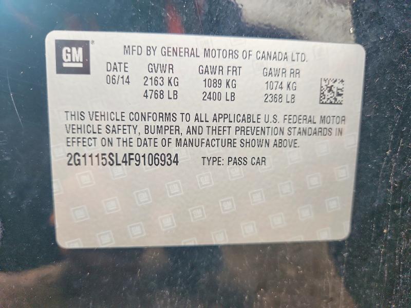 58814346 :رقم المزاد ، 2G1115SL4F9106934 vin ، 2015 Chevrolet Impala مزاد بيع