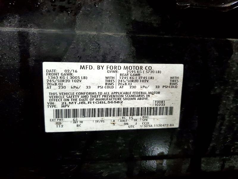 Продаж на аукціоні авто 2016 Lincoln Mkx, vin: 2LMTJ8LR1GBL56582, номер лоту: 56580926