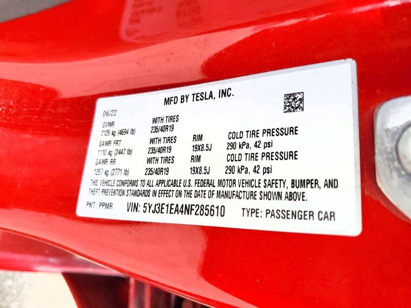 Aukcja sprzedaży 2022 Tesla Model 3, vin: 5YJ3E1EA4NF285610, numer aukcji: 58197486