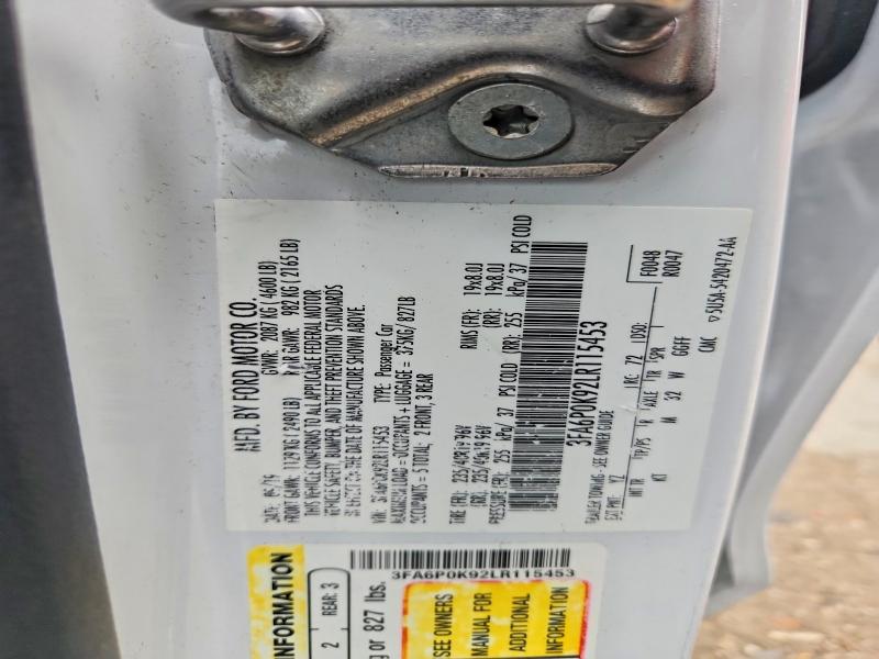 Продажа на аукционе авто 2020 Ford Fusion, vin: 3FA6P0K92LR115453, номер лота: 56348266