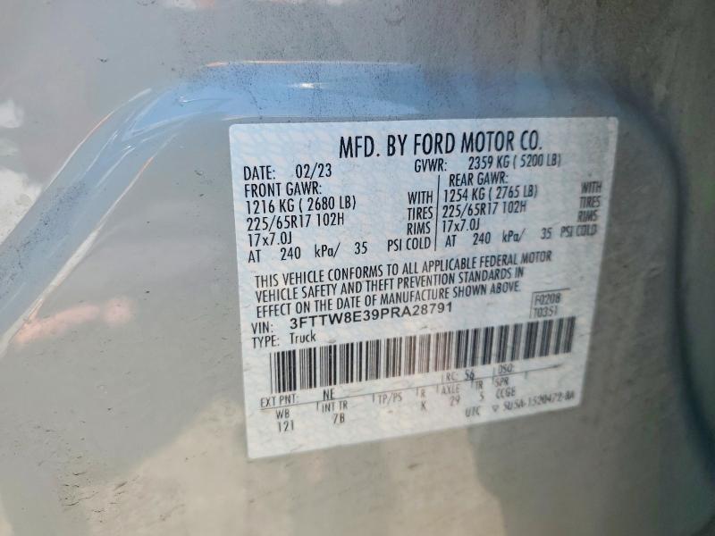 57654316 :رقم المزاد ، 3FTTW8E39PRA28791 vin ، 2023 Ford Maverick مزاد بيع