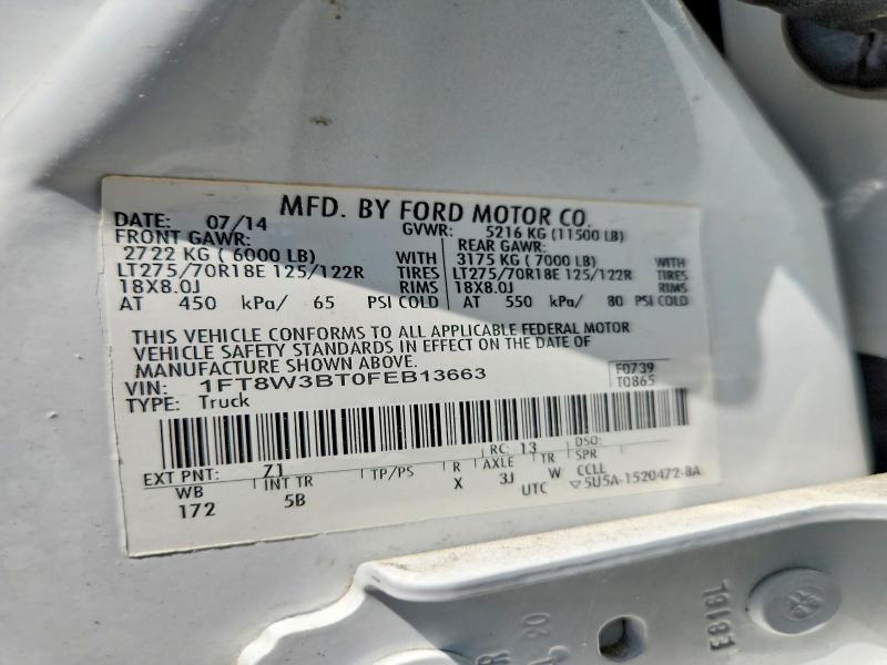 Продажа на аукционе авто 2015 Ford F350, vin: 1FT8W3BT0FEB13663, номер лота: 85967965