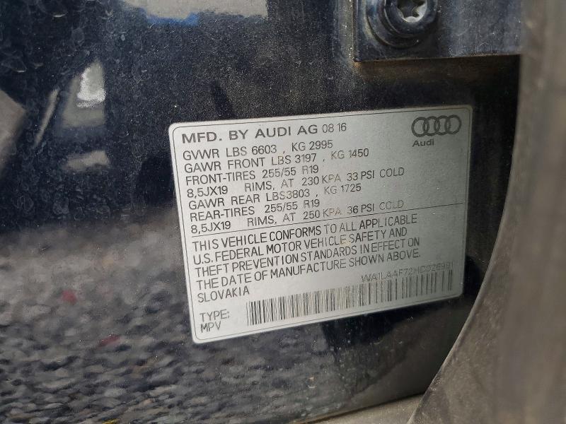 Aukcja sprzedaży 2017 Audi Q7, vin: WA1LAAF72HD026991, numer aukcji: 55606526