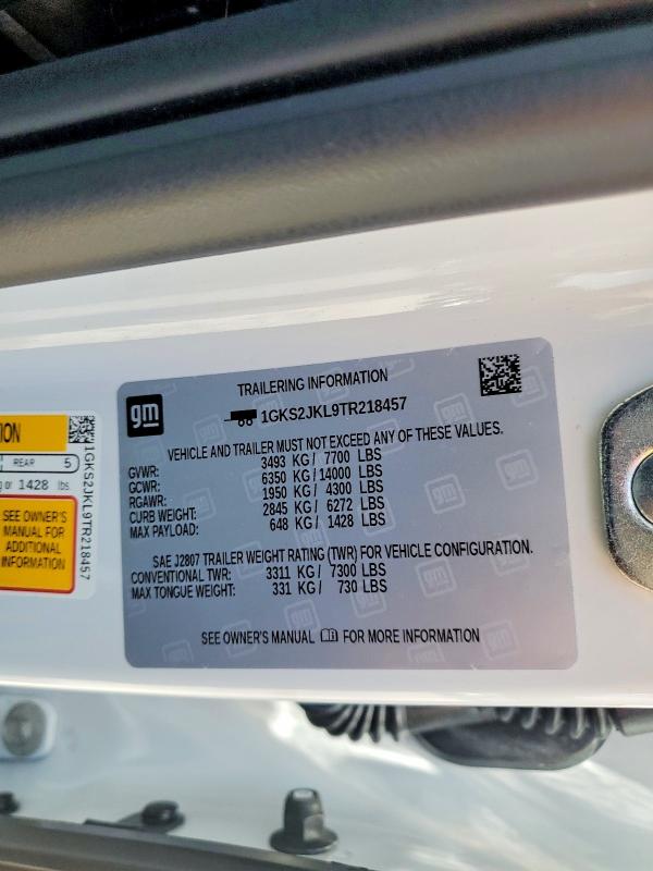 Продаж на аукціоні авто 2026 Gmc Yukon Xl, vin: 1GKS2JKL9TR218457, номер лоту: 56594336