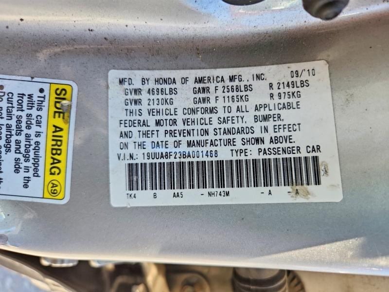 Aukcja sprzedaży 2011 Acura Tl, vin: 19UUA8F23BA001468, numer aukcji: 58448136