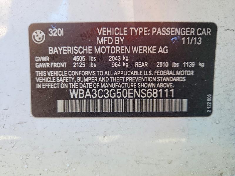 Продажа на аукционе авто 2014 Bmw 320, vin: WBA3C3G50ENS68111, номер лота: 55512606