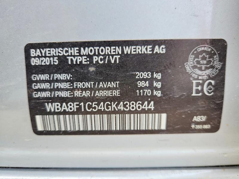Aukcja sprzedaży 2016 Bmw 328, vin: WBA8F1C54GK438644, numer aukcji: 55933416