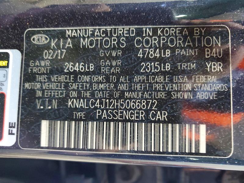 Aukcja sprzedaży 2017 Kia Cadenza, vin: KNALC4J12H5066872, numer aukcji: 55750186