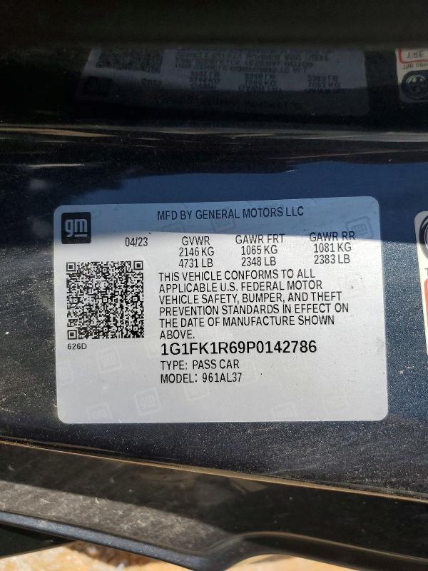 Продаж на аукціоні авто 2023 Chevrolet Camaro, vin: 1G1FK1R69P0142786, номер лоту: 58108326
