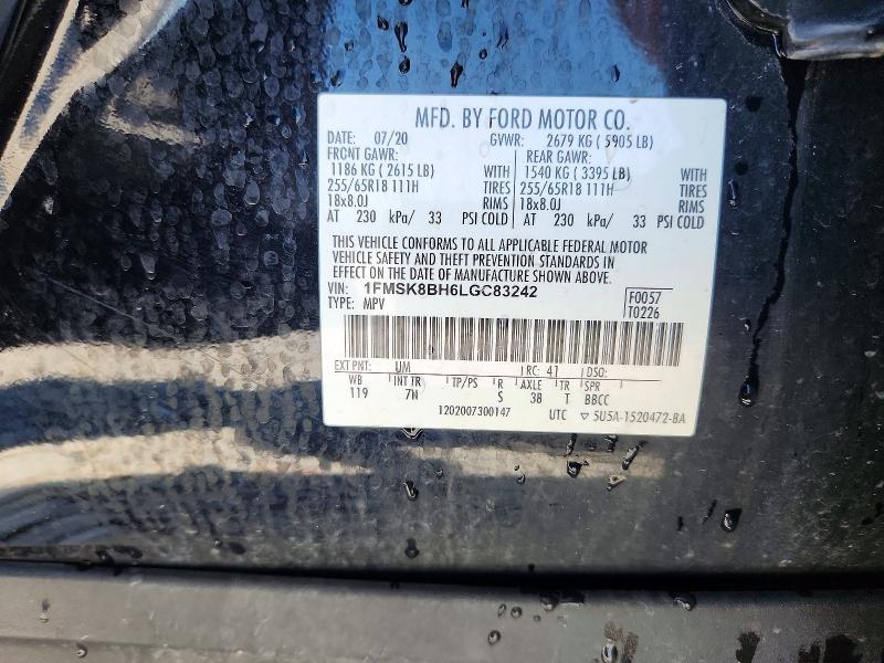 Aukcja sprzedaży 2020 Ford Explorer, vin: 1FMSK8BH6LGC83242, numer aukcji: 55430216