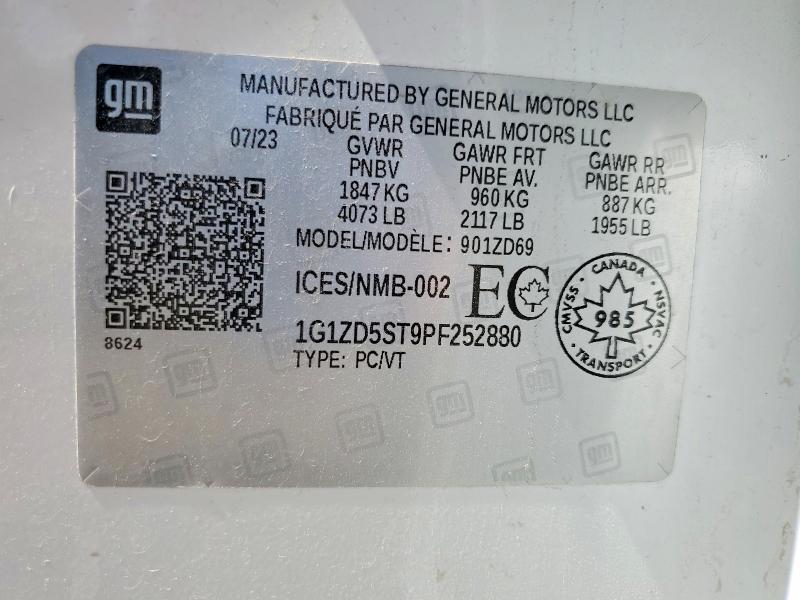 Продажа на аукционе авто 2023 Chevrolet Malibu, vin: 1G1ZD5ST9PF252880, номер лота: 58825146