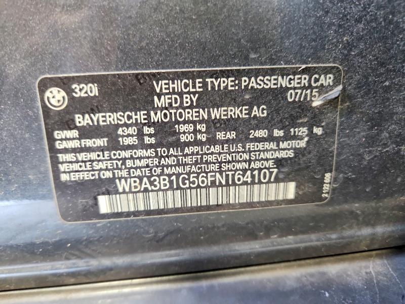 Aukcja sprzedaży 2015 Bmw 320, vin: WBA3B1G56FNT64107, numer aukcji: 57059436