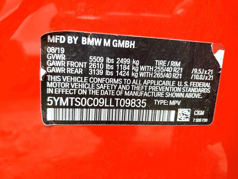 Aukcja sprzedaży 2020 Bmw X3, vin: 5YMTS0C09LLT09835, numer aukcji: 57561596