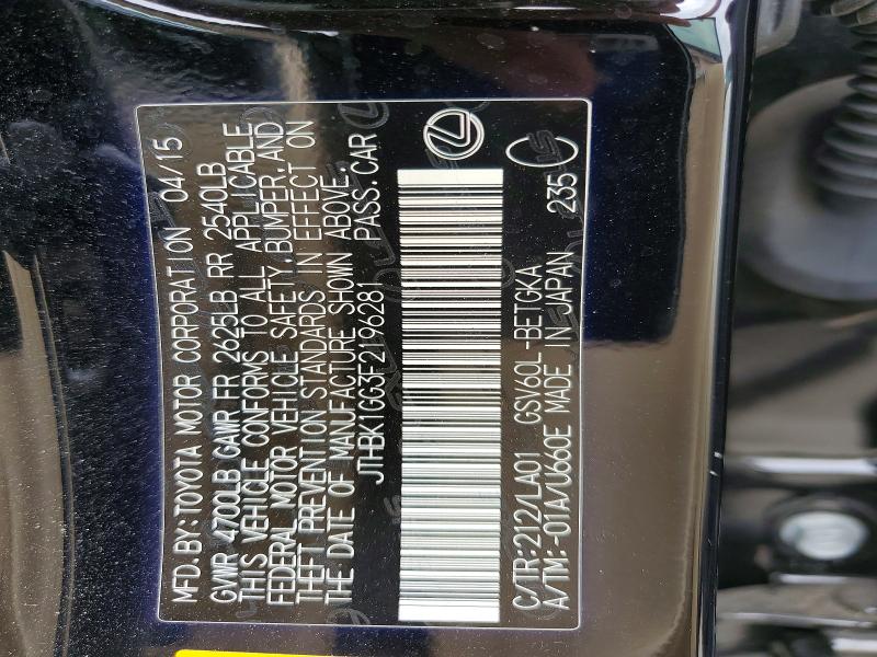 Aukcja sprzedaży 2015 Lexus Es, vin: JTHBK1GG3F2196281, numer aukcji: 57505706